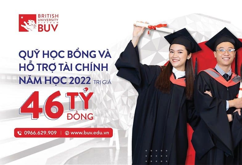 British University Vietnam Scholarship and Financial support fund worth 46 billion VND opened for application for the academic year 2022
