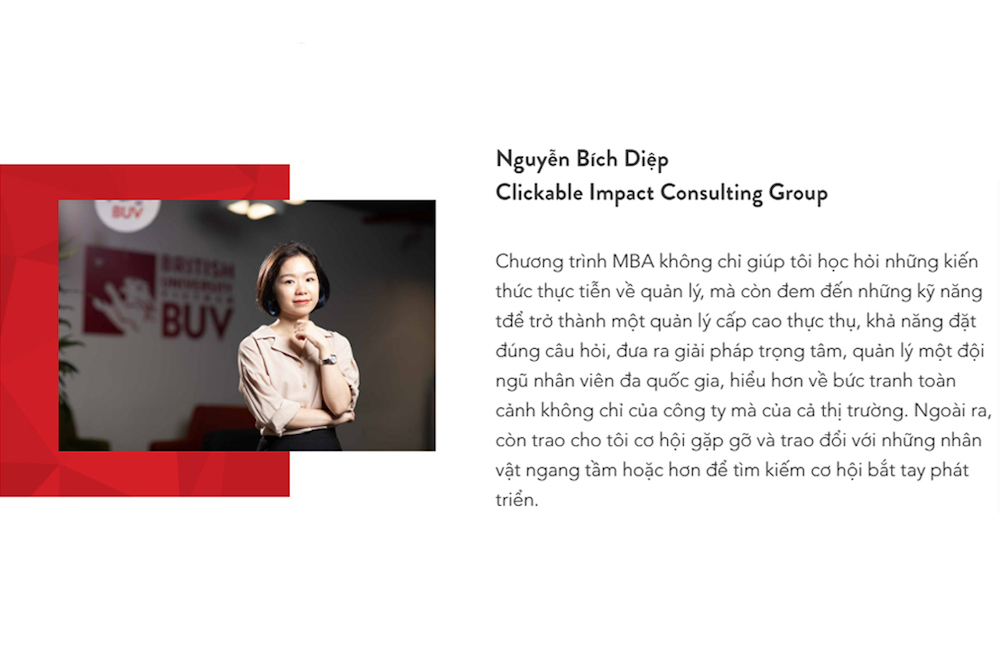 Chia sẻ về chương trình MBA tại BUV của chị Nguyễn Bích Diệp. 