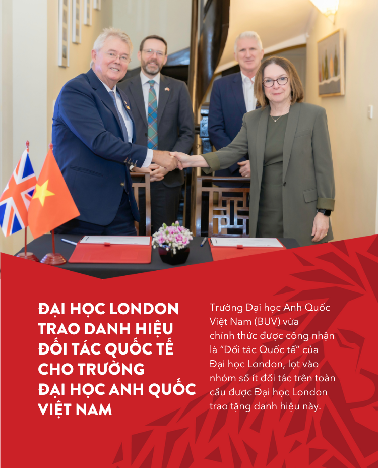 Đại học London trao danh hiệu Đối tác Quốc tế cho Trường Đại học Anh Quốc Việt Nam